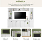 Minimalist Entertainment Wall Unit Set with Bridge for TVs Up to 75''