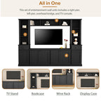 Minimalist Entertainment Wall Unit Set with Bridge