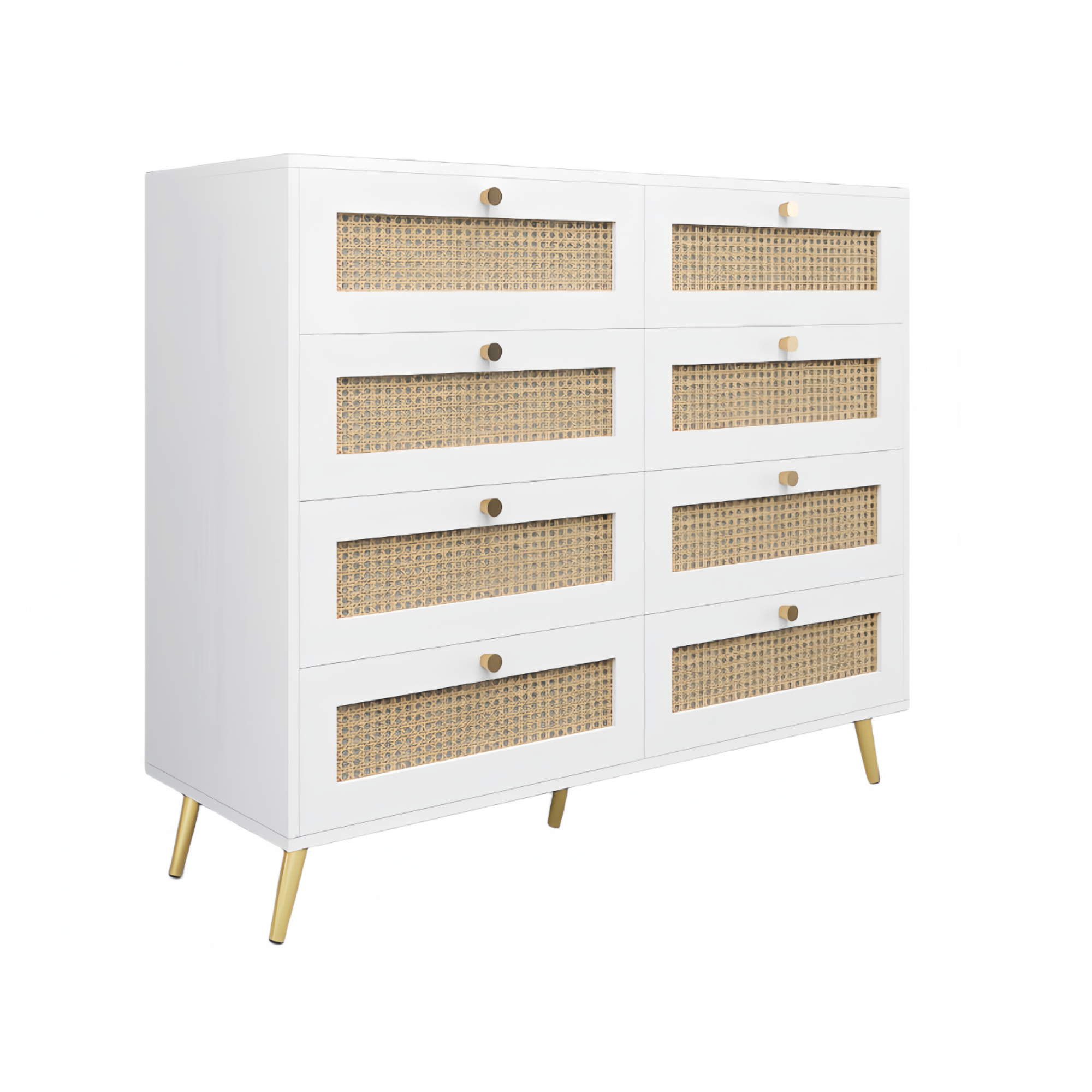 White Color 8 Drawers Chest of Drawers
