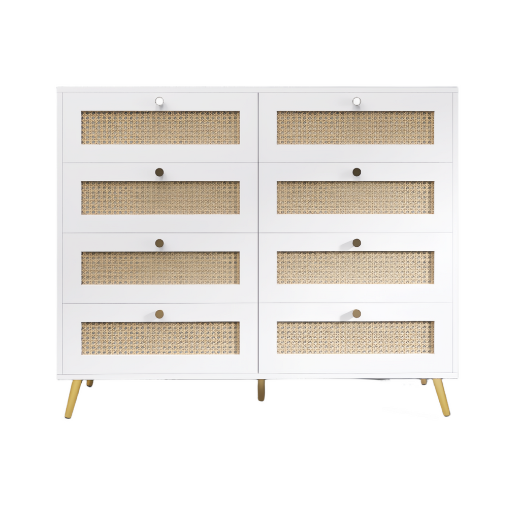 White Color 8 Drawers Chest of Drawers