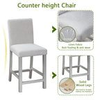 5 Piece Counter Height Table Set with Upholstered Chairs