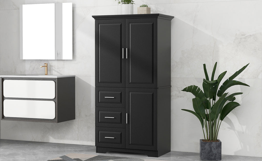 Tall and Wide Storage Cabinet with Doors for Bathroom/Office