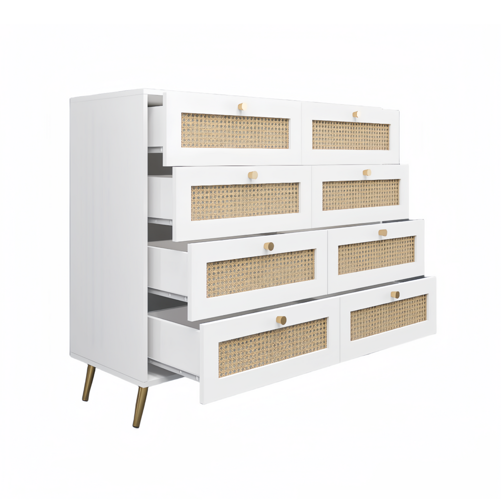 White Color 8 Drawers Chest of Drawers