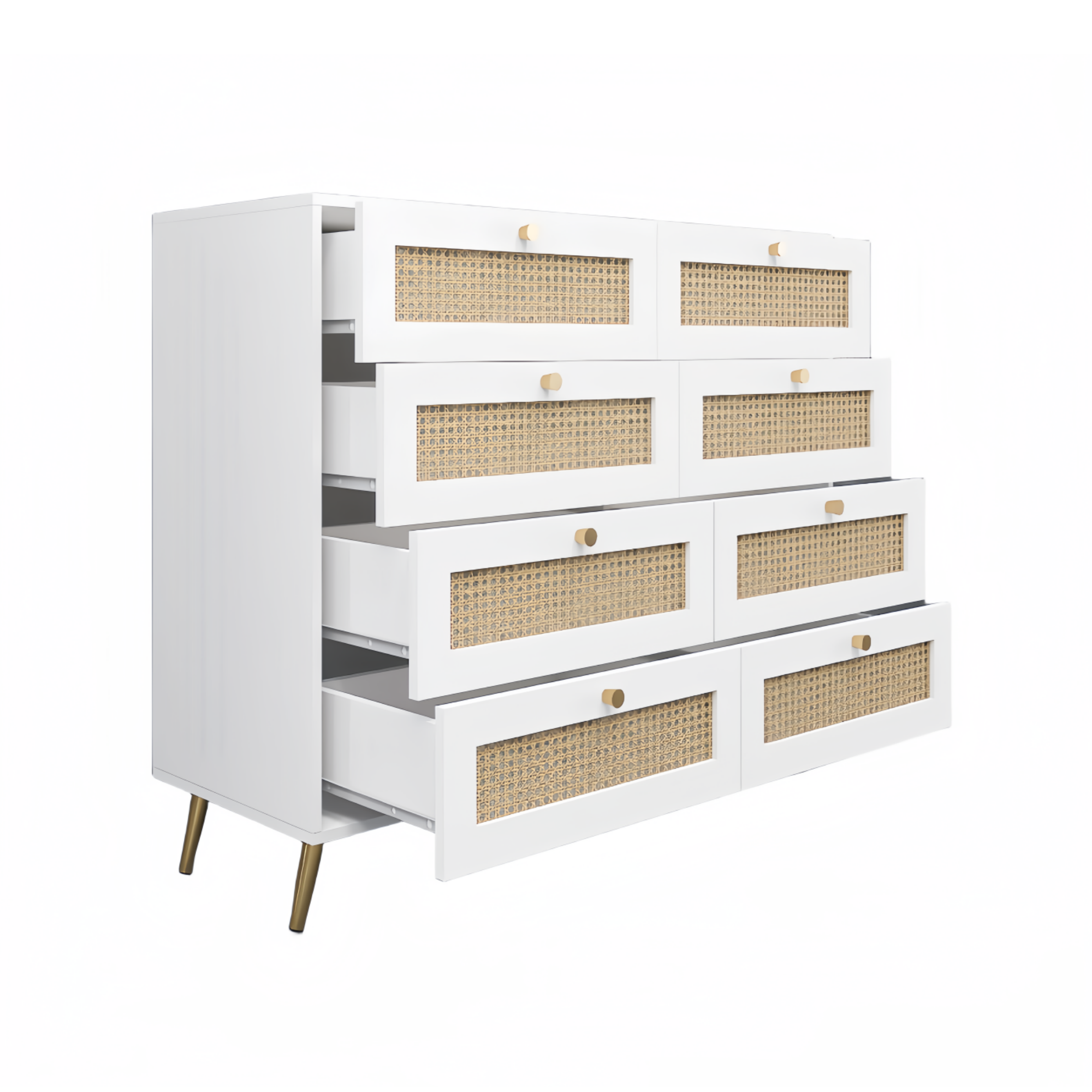 White Color 8 Drawers Chest of Drawers