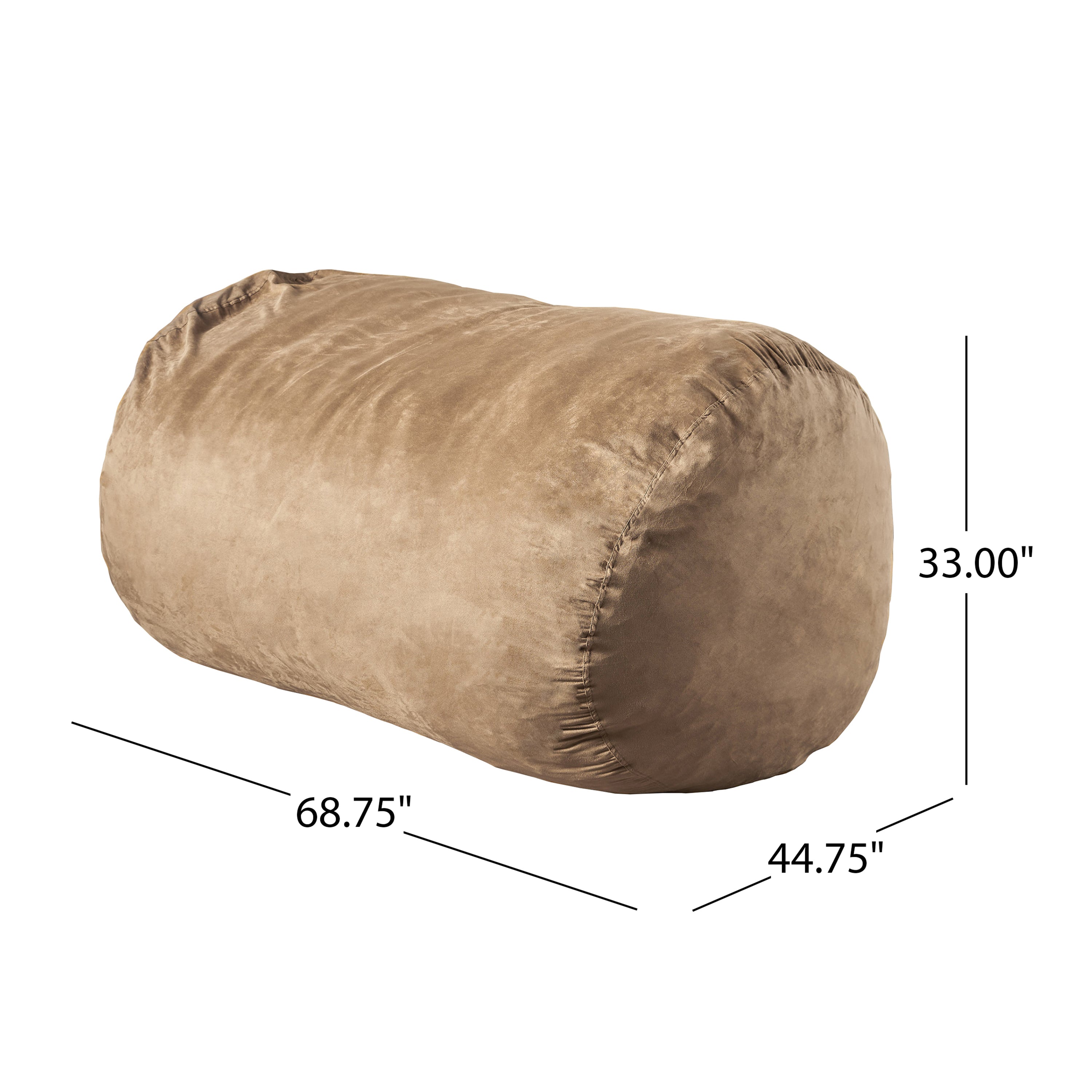 Marlin 6.5 Foot Suede Cylindrical Bean Bag - Tuscany