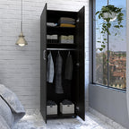 Armoire-Organiser 70.8"H with Two Shelves, Rod, and Double Door Cabinet