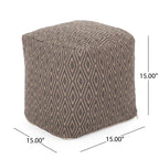 Amuleto Hand - Loomed Cotton Pouf, Dark