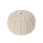 Bordeaux Knitted Cotton Round Pouf