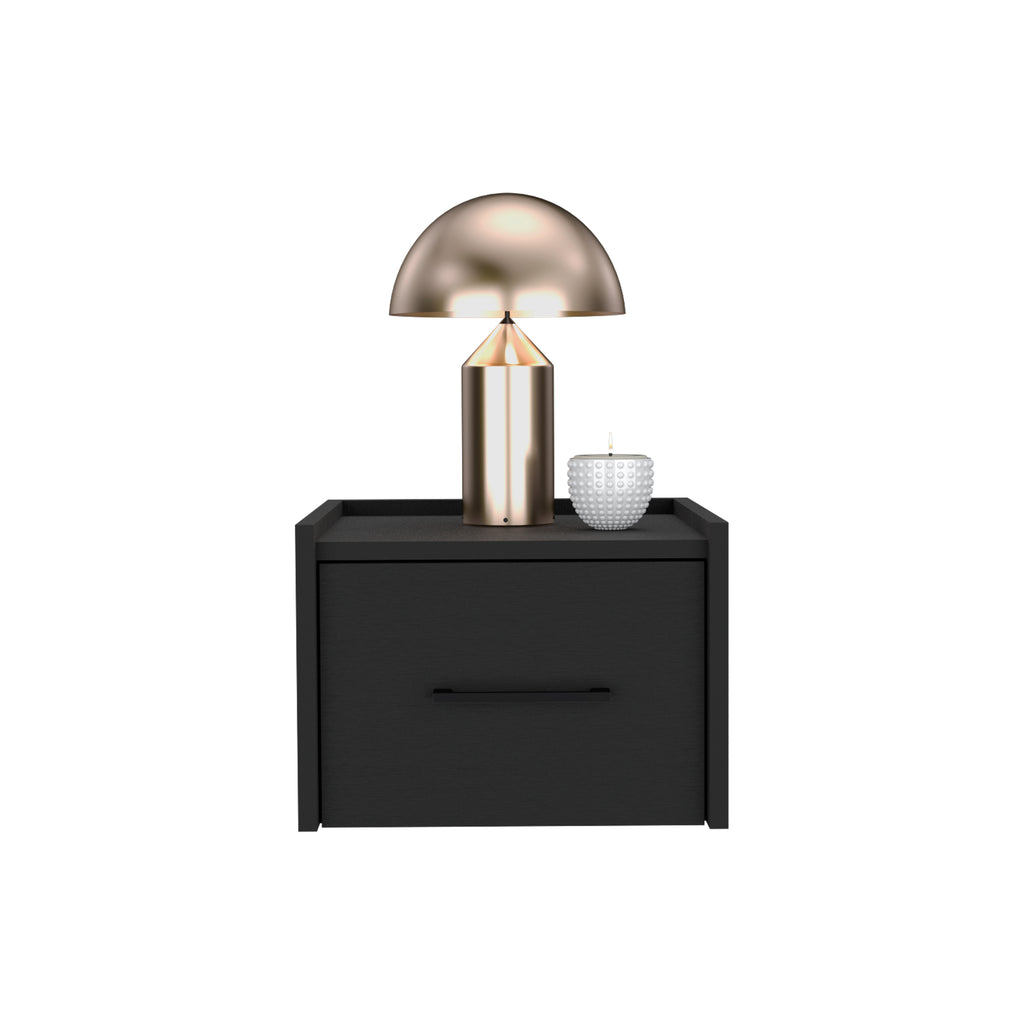 Floating Nightstand, Space-Saving Design with Handy Drawer and Surface