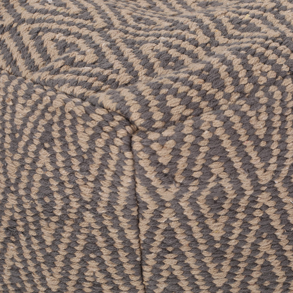 Amuleto Hand - Loomed Cotton Pouf, Dark