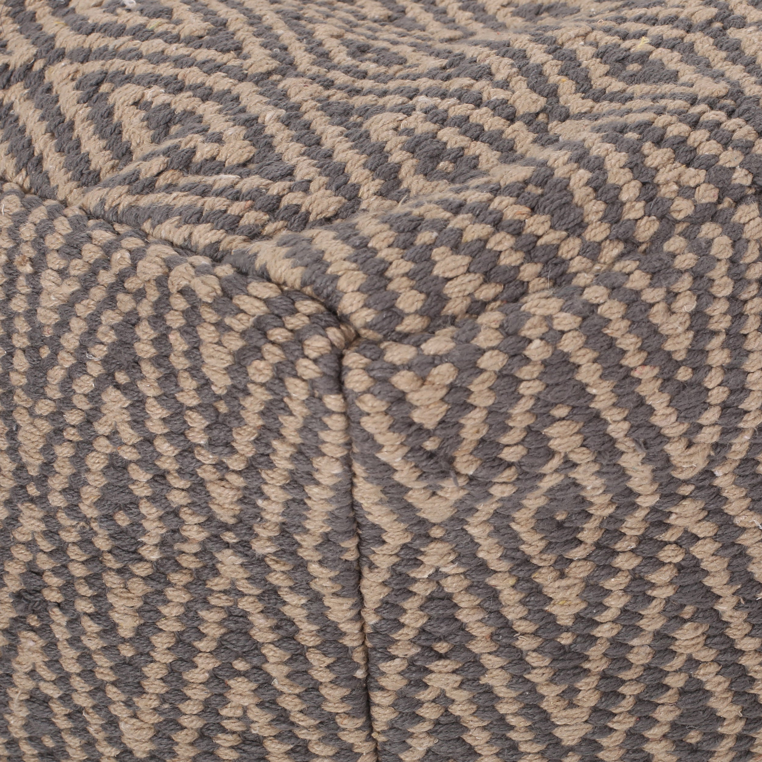 Amuleto Hand - Loomed Cotton Pouf, Dark