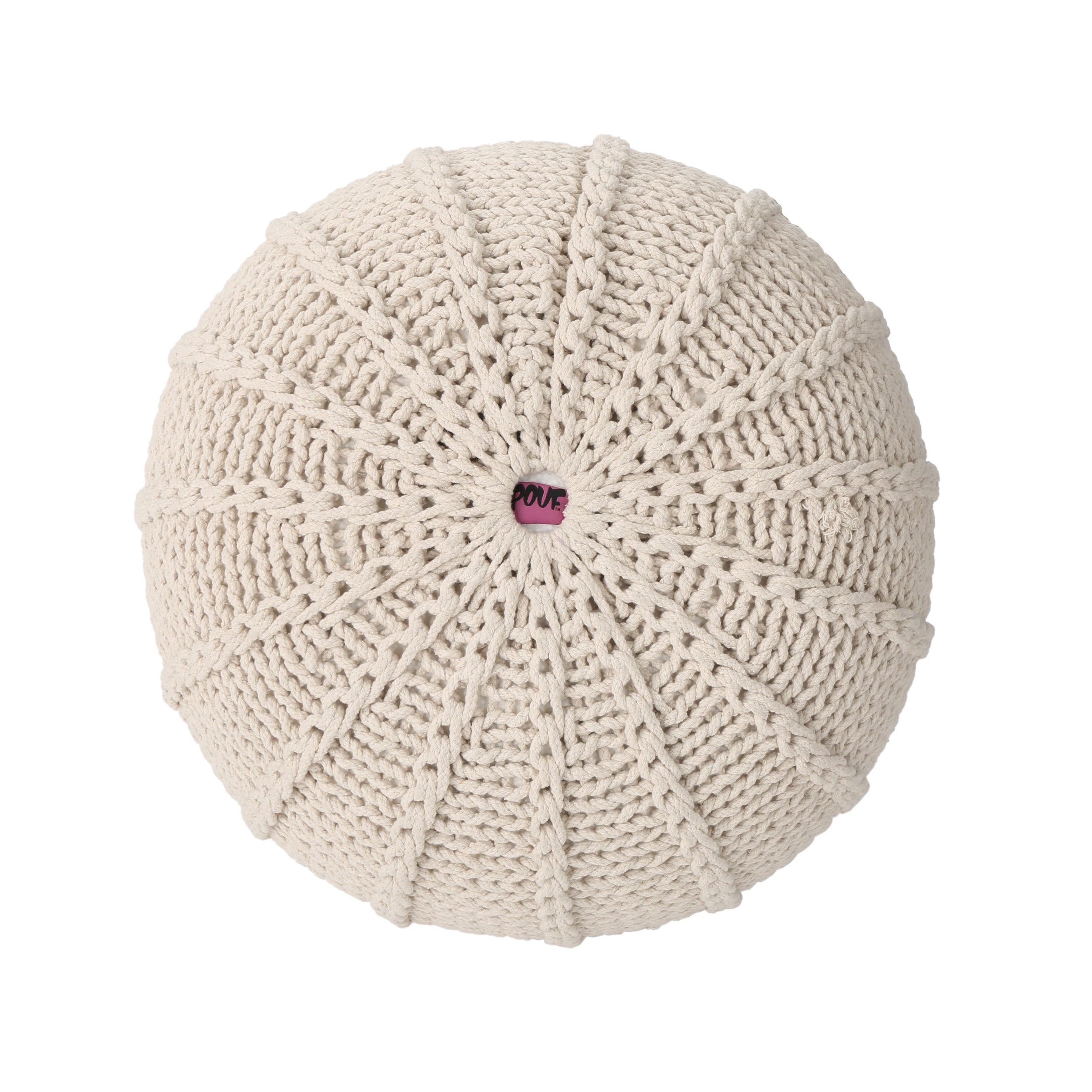 Bordeaux Knitted Cotton Round Pouf
