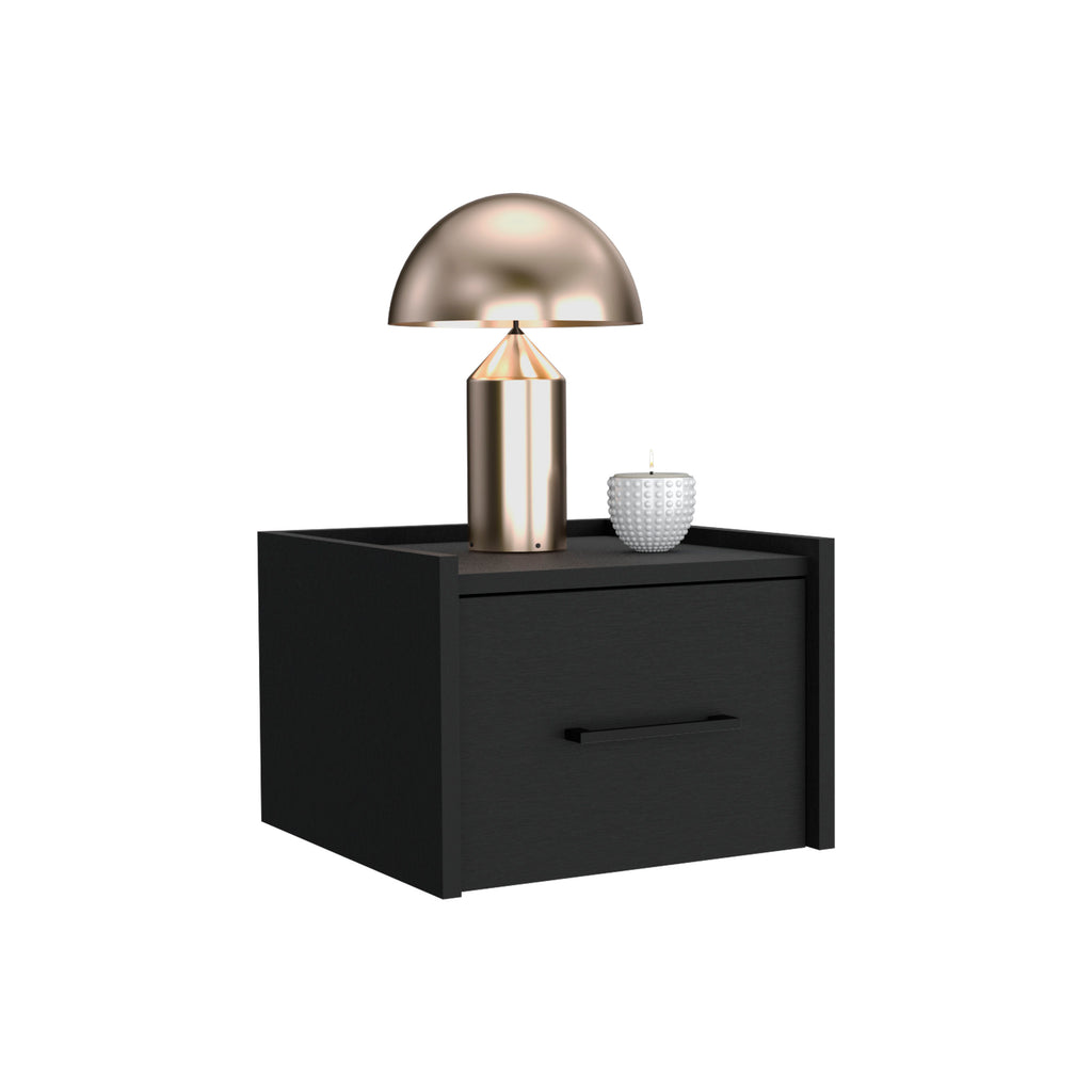 Floating Nightstand, Space-Saving Design with Handy Drawer and Surface