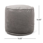 Shimon Cylinder Pouf, Pewter
