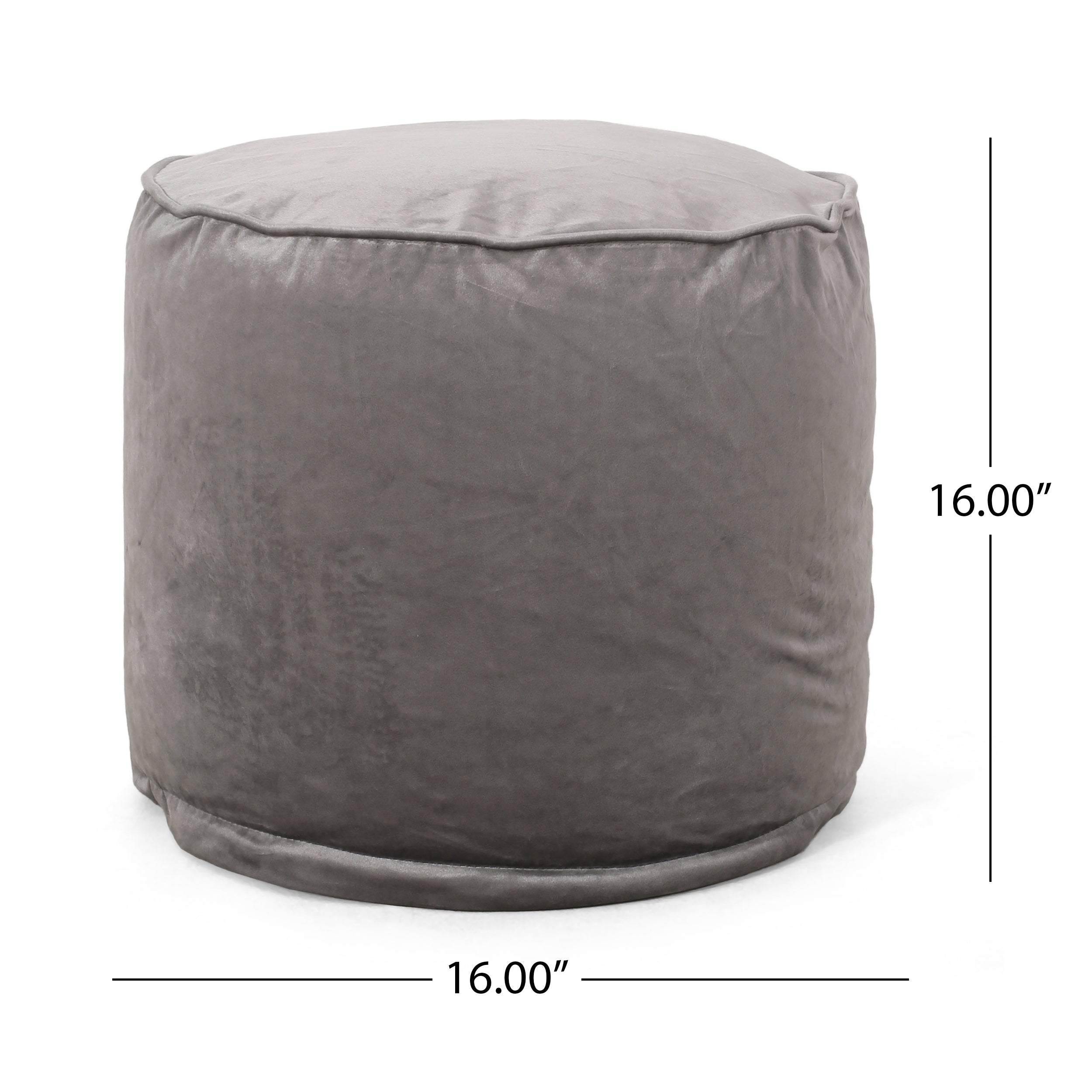 Shimon Cylinder Pouf, Pewter