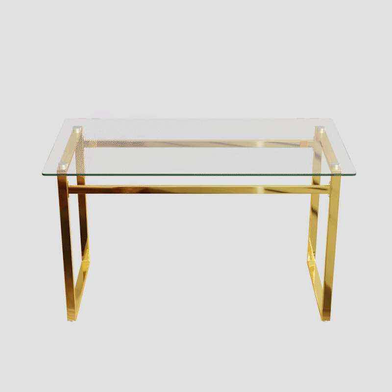 51" Modern Minimalist Rectangular Glass Dining Table