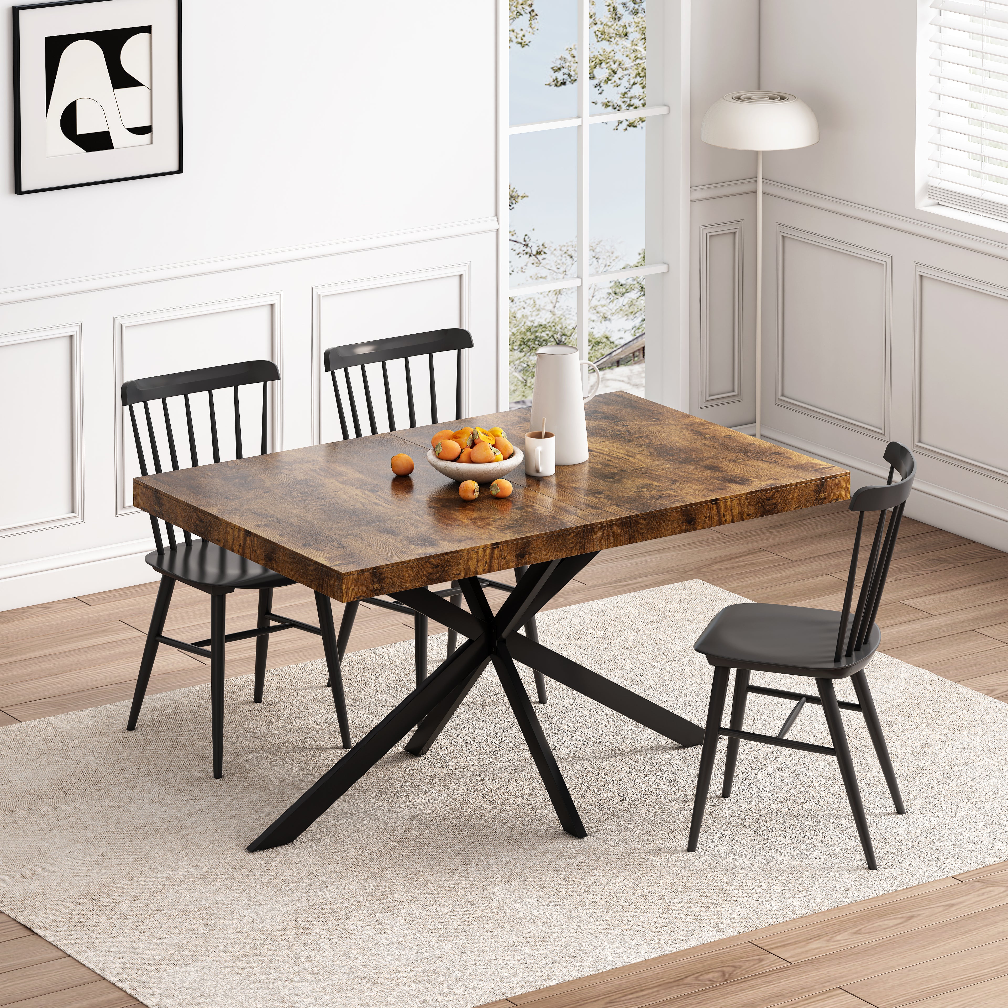 Retro Rectangular Stretch Dining Table