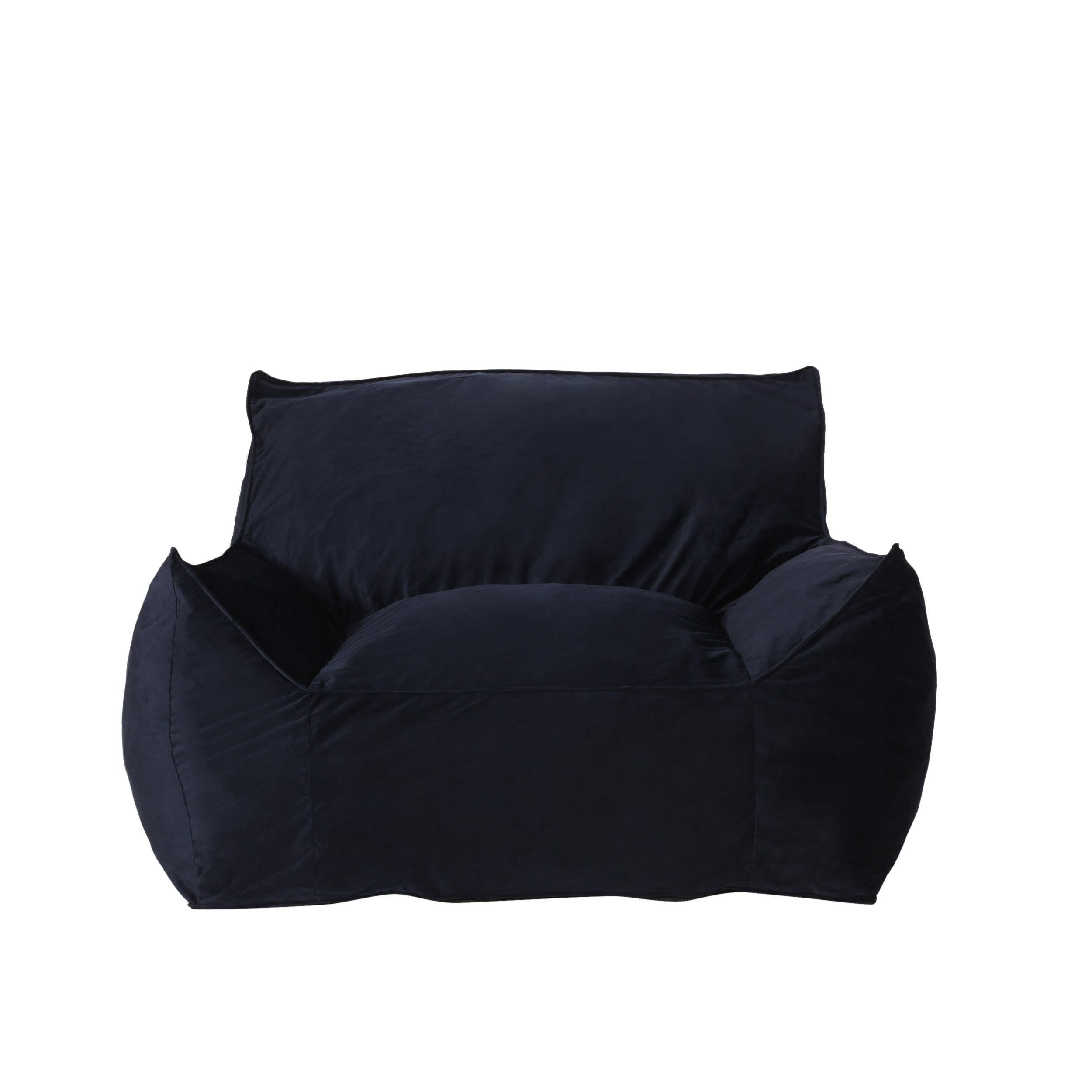 Allea Velveteen Bean Bag Chair with Armrests
