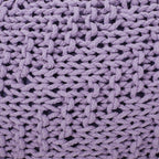Bordeaux Knitted Cotton Round Pouf, Lavender