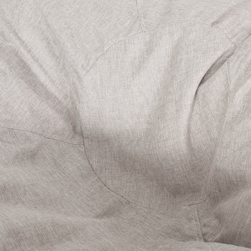 Maxi 5 Foot Two-Color Fabric and Faux Leather Rounded Bean Bag