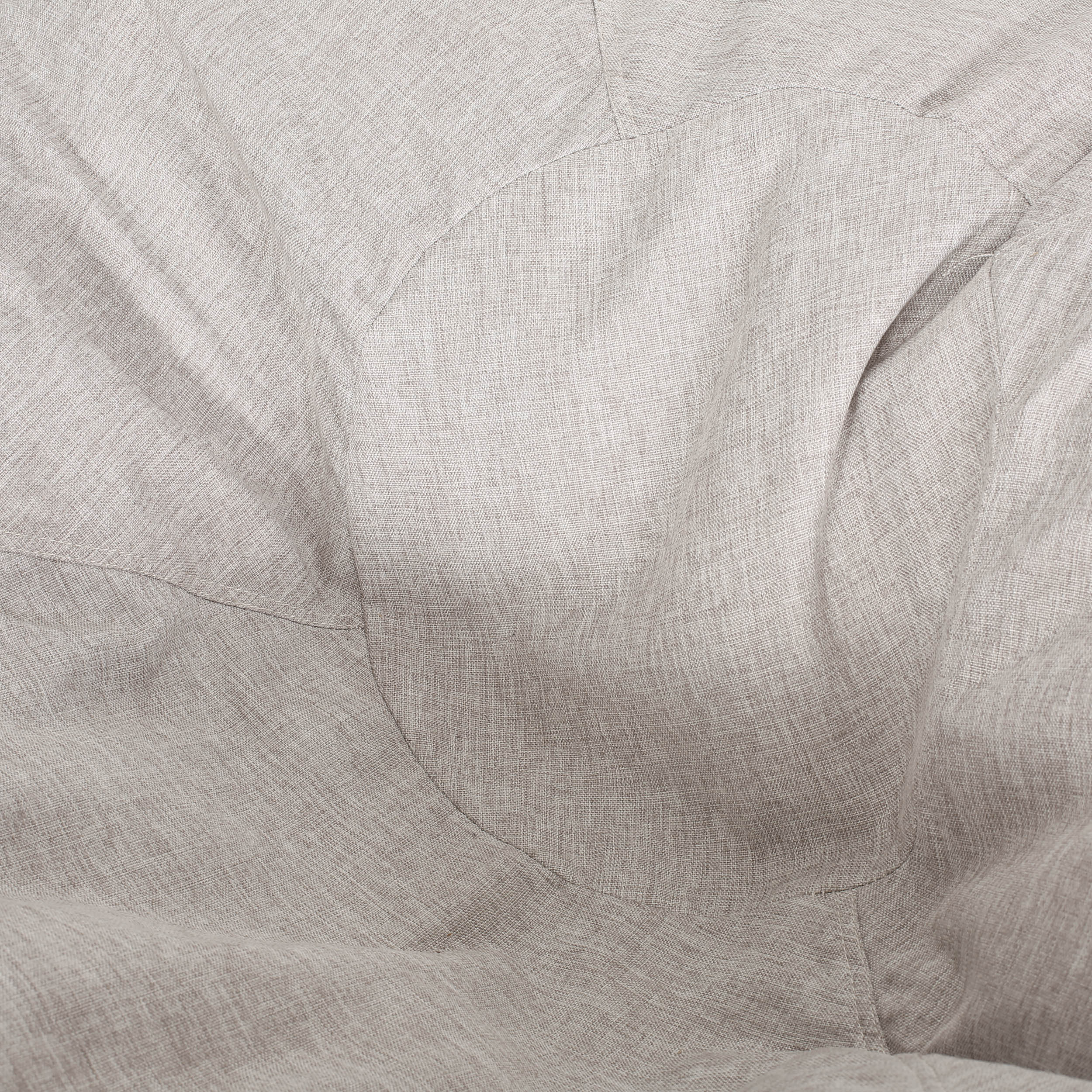 Maxi 5 Foot Two-Color Fabric and Faux Leather Rounded Bean Bag