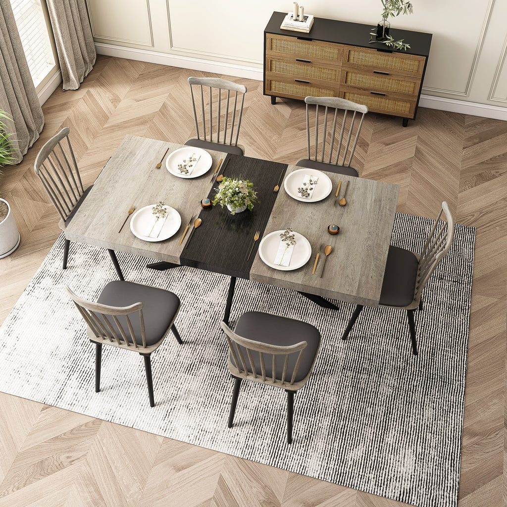 Retro Rectangular Stretch Dining Table