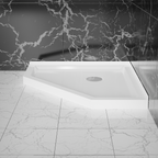 Goodyo 36 in. D x 36 in. W Corner Drain Neo-Angle Shower Base