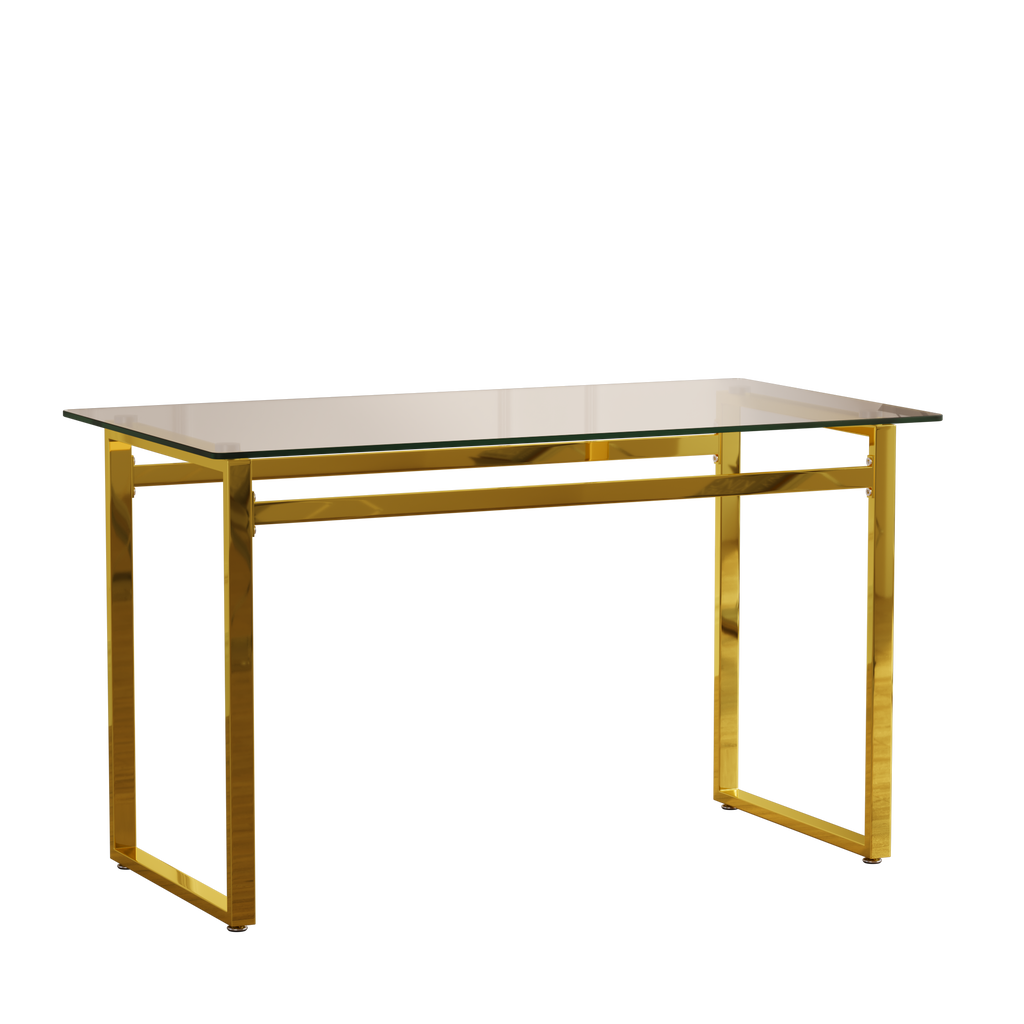 51" Modern Minimalist Rectangular Glass Dining Table