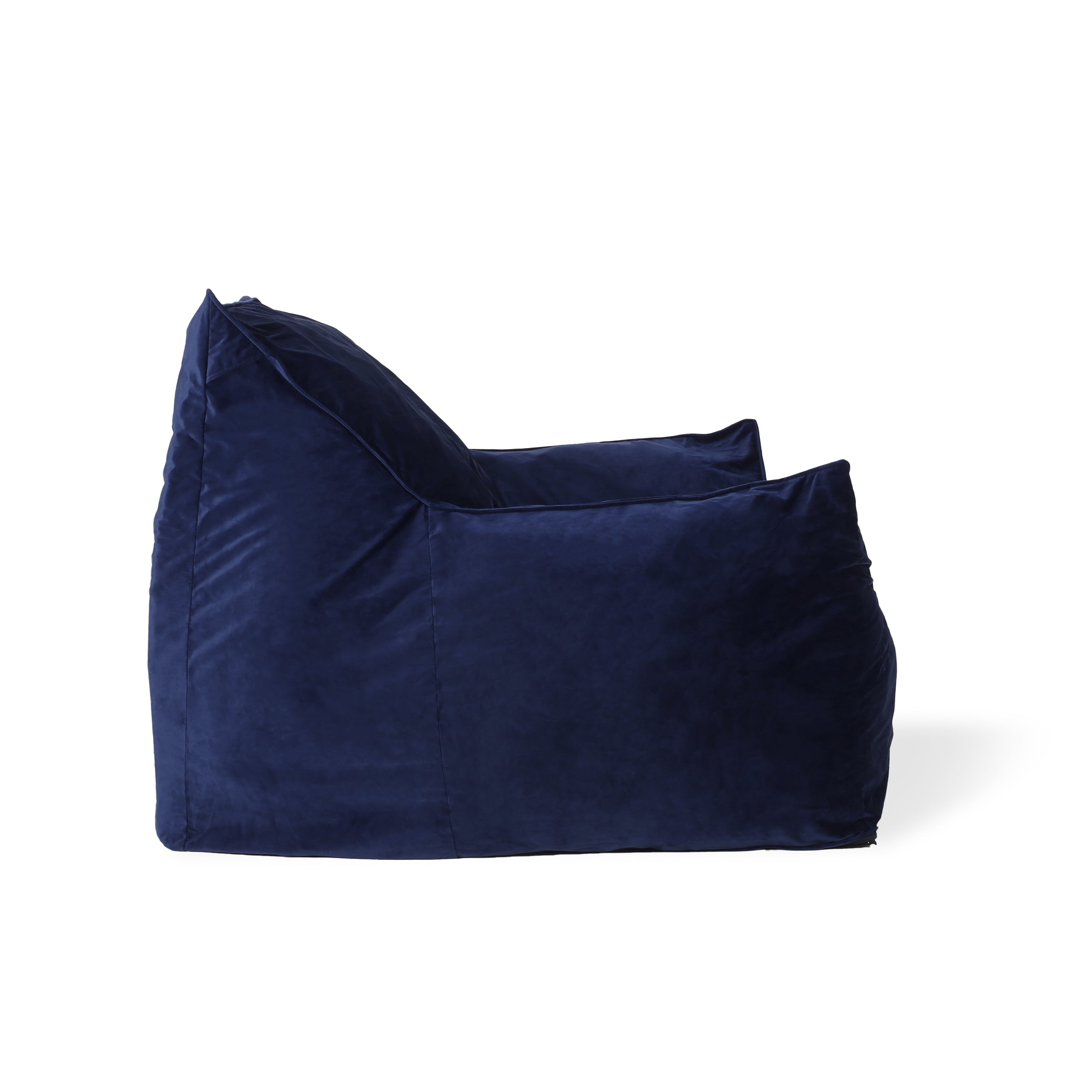 Allea Velveteen Bean Bag Chair with Armrests