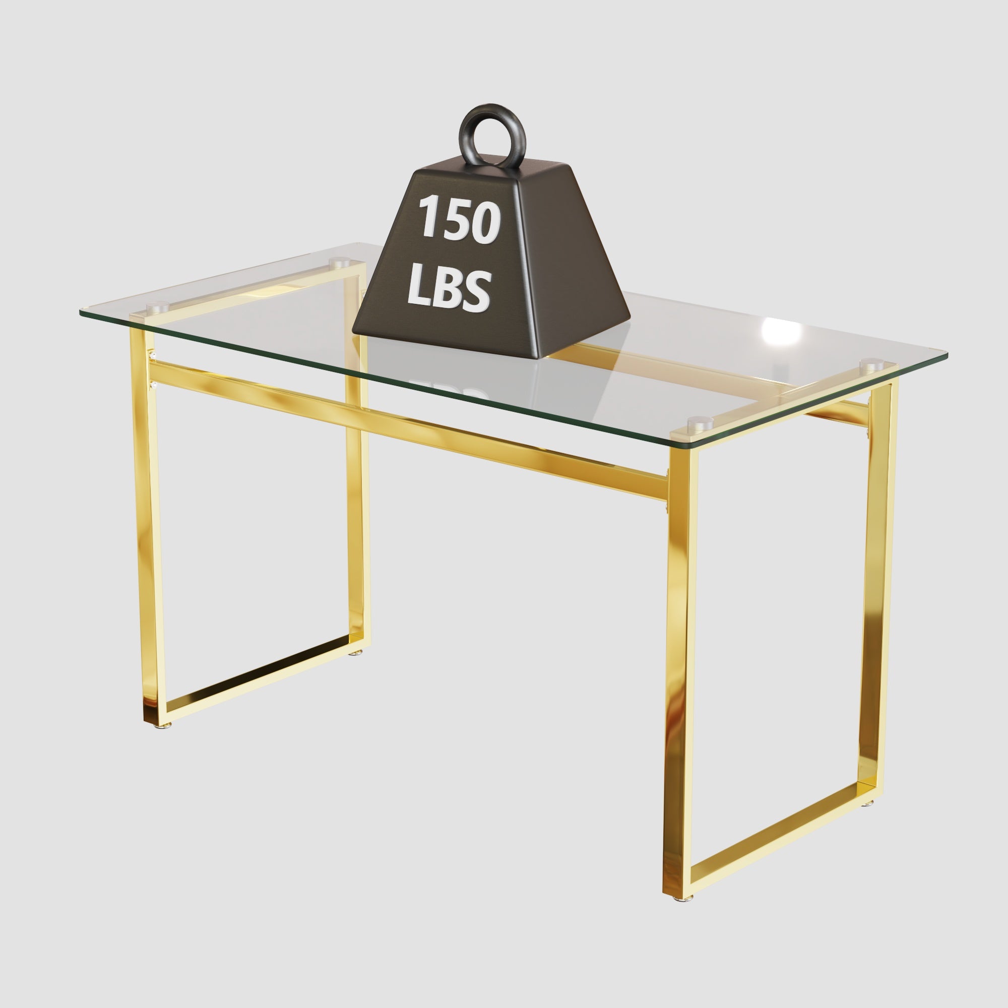51" Modern Minimalist Rectangular Glass Dining Table