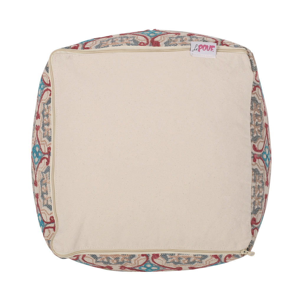 Amelia Handcrafted Fabric Pouf, Multicolored