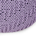 Bordeaux Knitted Cotton Round Pouf, Lavender
