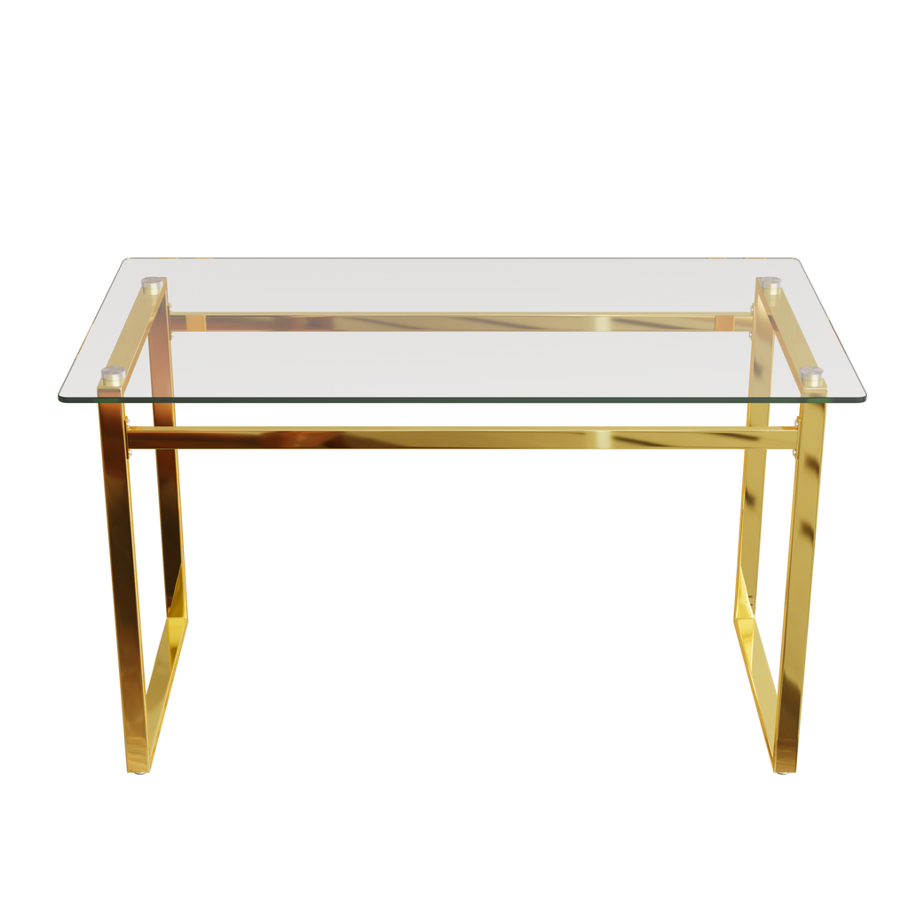 51" Modern Minimalist Rectangular Glass Dining Table