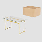 51" Modern Minimalist Rectangular Glass Dining Table