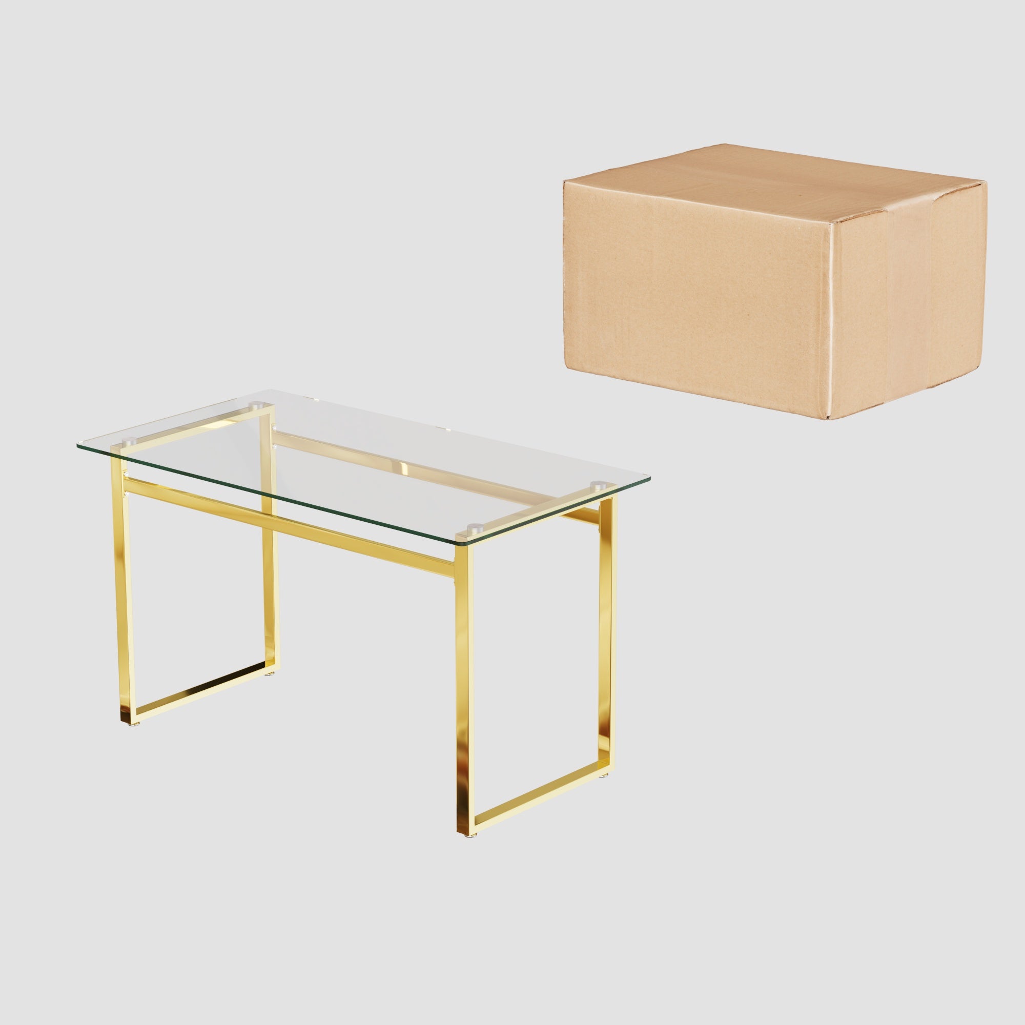 51" Modern Minimalist Rectangular Glass Dining Table