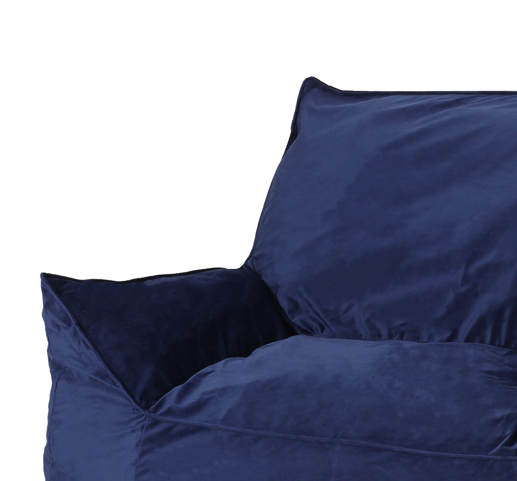 Allea Velveteen Bean Bag Chair with Armrests