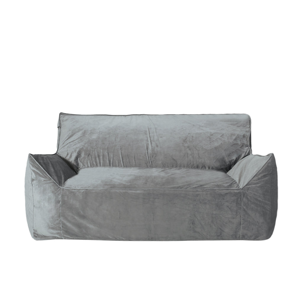 Fila Velveteen 2 Seater Oversized Bean Bag Chair with Armrests