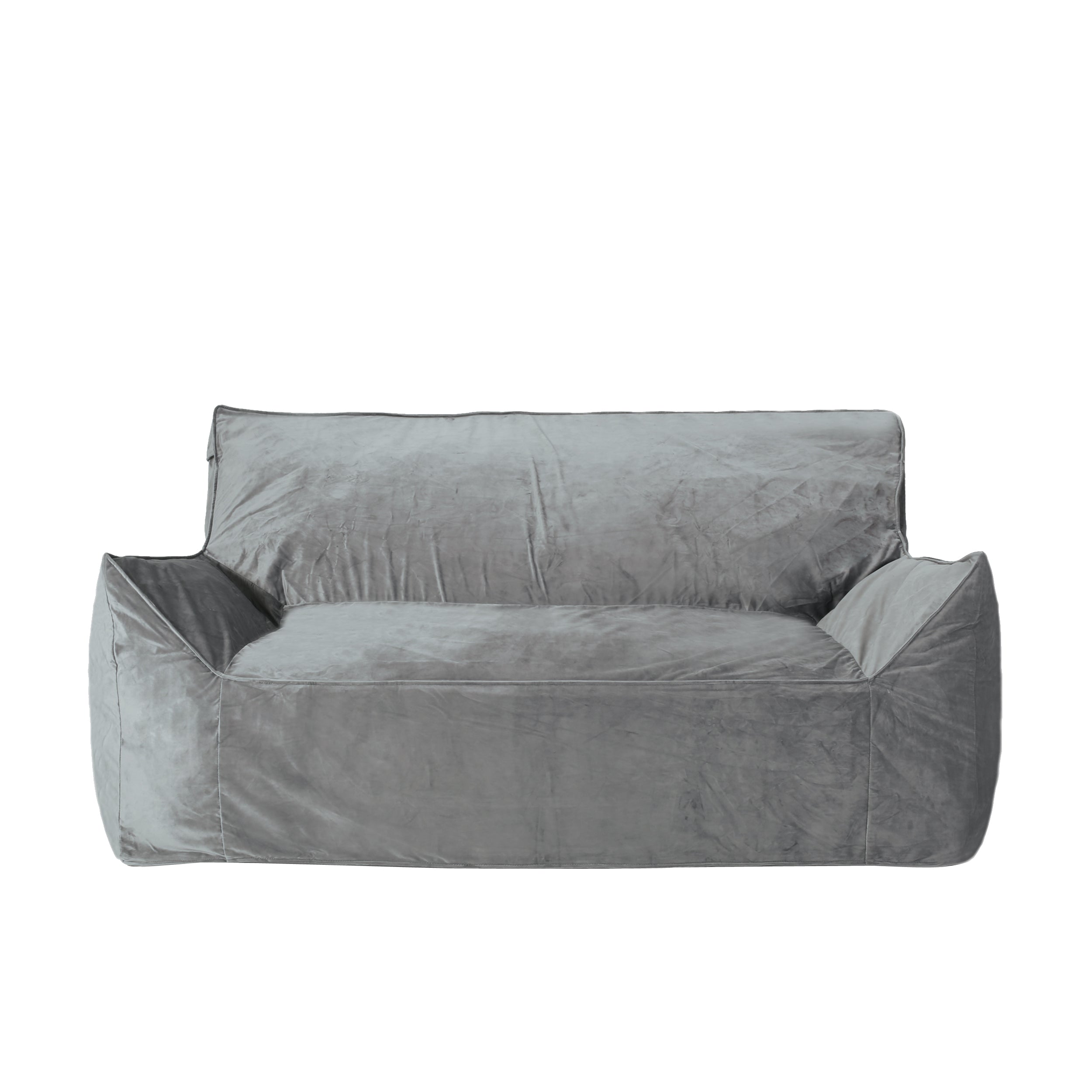 Fila Velveteen 2 Seater Oversized Bean Bag Chair with Armrests