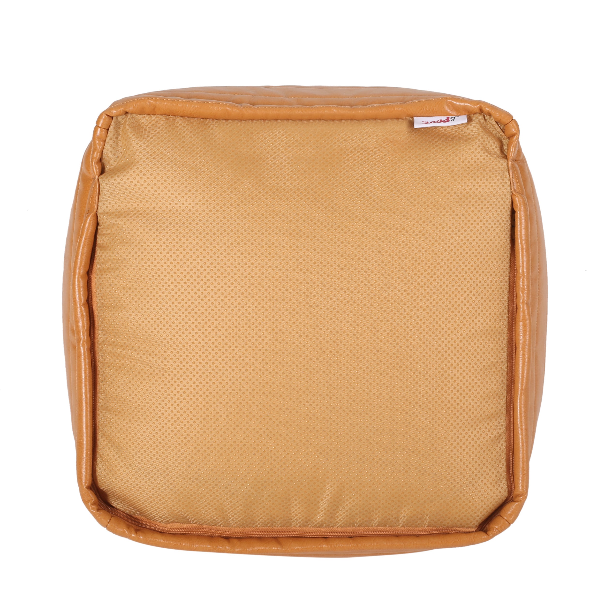 Candy Contemporary Faux Leather Square Pouf
