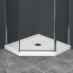 Goodyo 36 in. D x 36 in. W Corner Drain Neo-Angle Shower Base