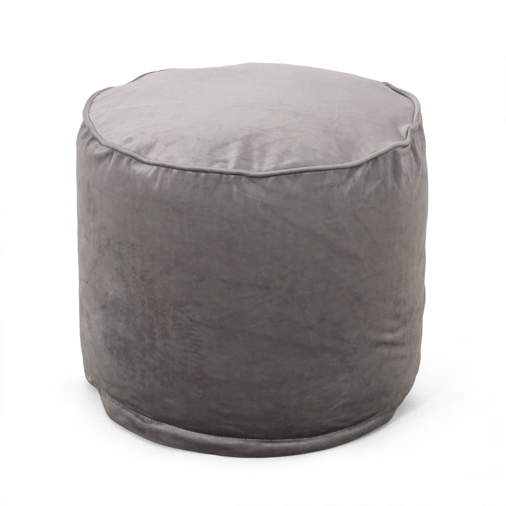 Shimon Cylinder Pouf, Pewter
