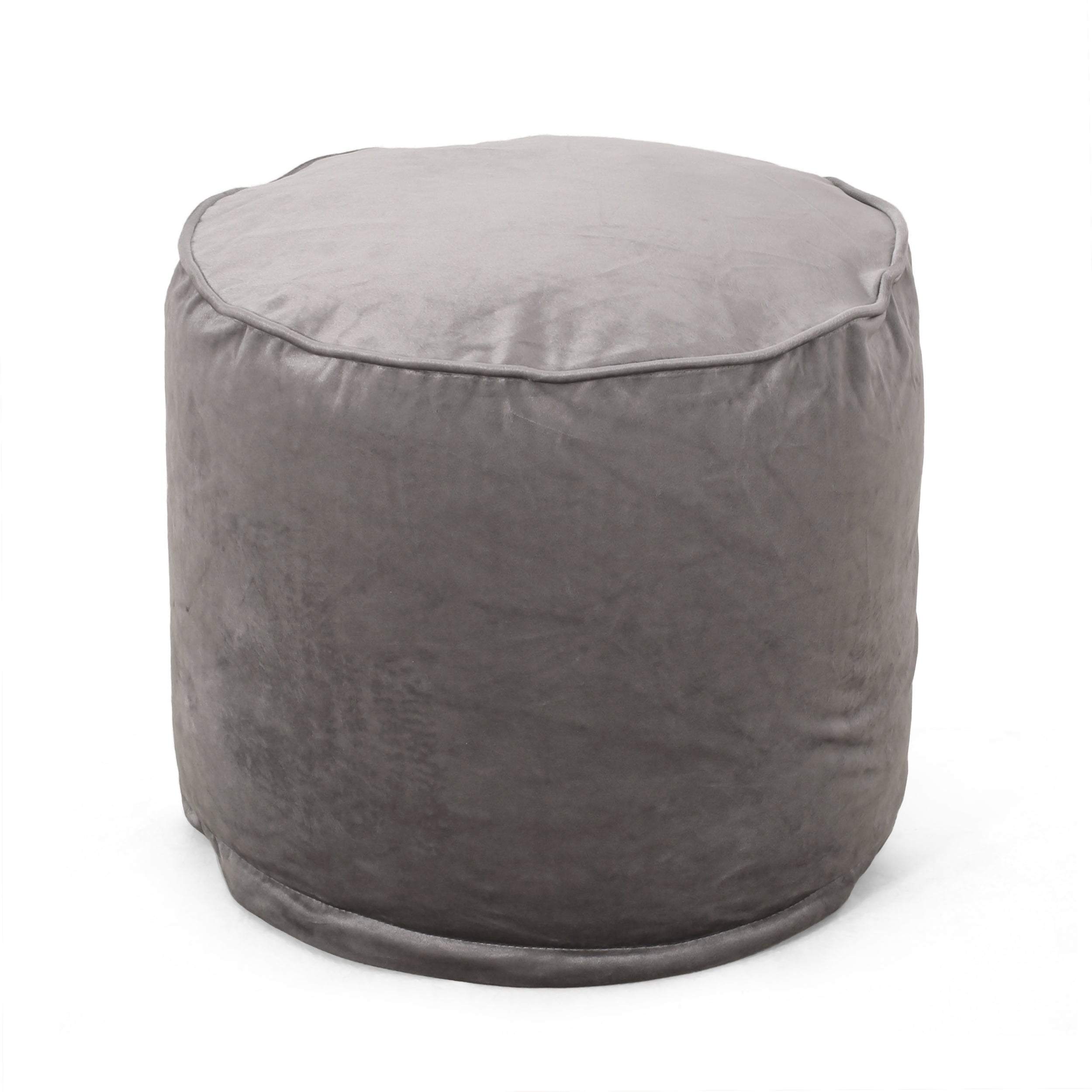 Shimon Cylinder Pouf, Pewter