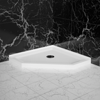 Goodyo 36 in. D x 36 in. W Corner Drain Neo-Angle Shower Base