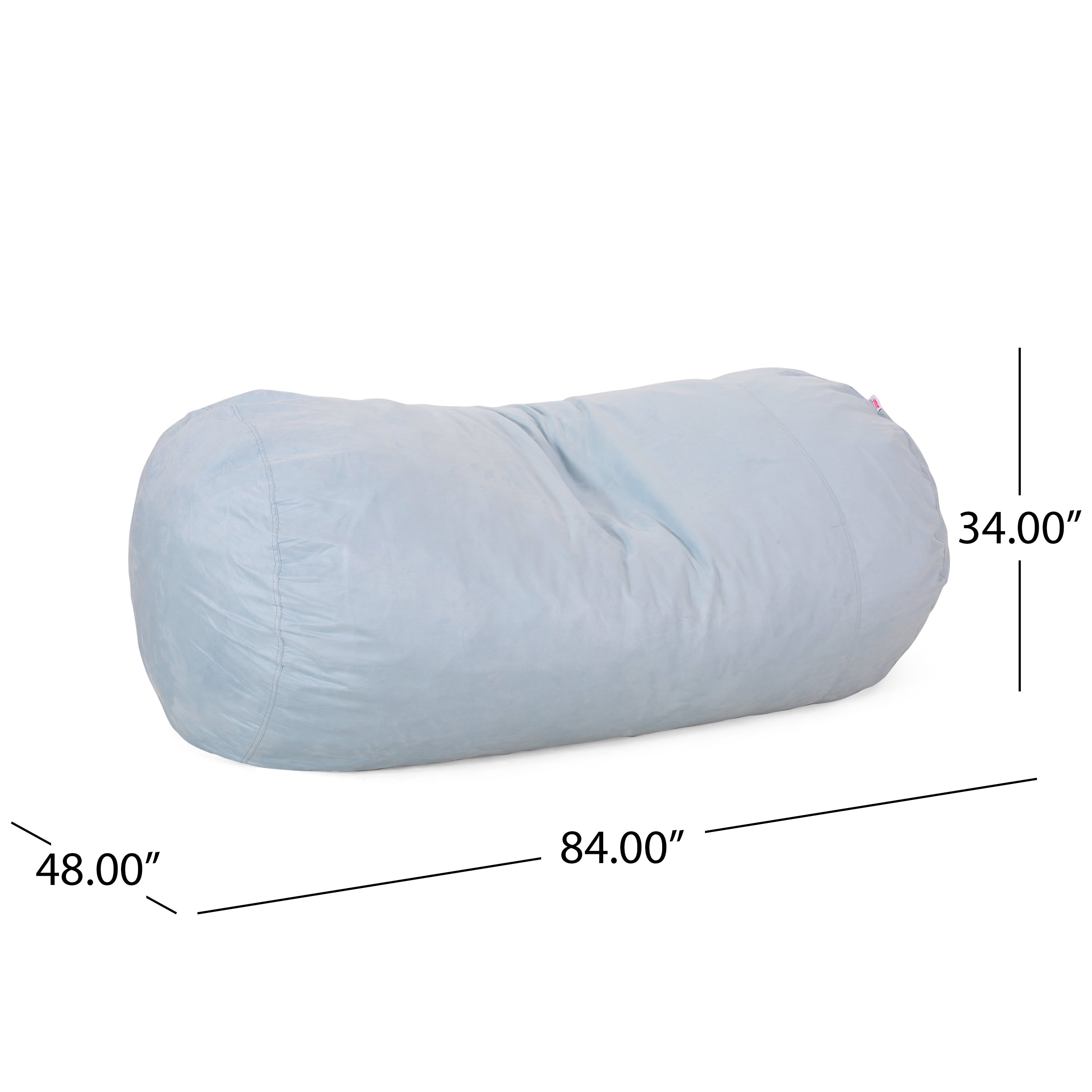 Aruba 8 Foot Microfiber Cylindrical Bean Bag - Seafoam