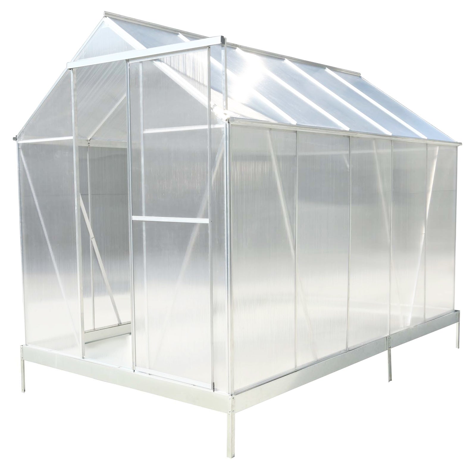 6.3' x 10.2' x 7' Polycarbonate Greenhouse, Heavy Duty Outdoor Aluminum Walk-in