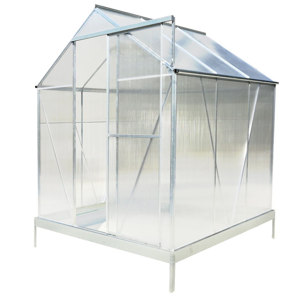 6.3' x 6.2' Polycarbonate Greenhouse, Heavy Duty Outdoor Aluminum Walk-in