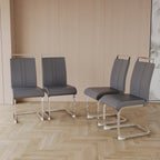 Modern PU Faux Leather High Back Dining Chairs - Set of 2
