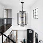 Black Geometric Foyer Chandelier