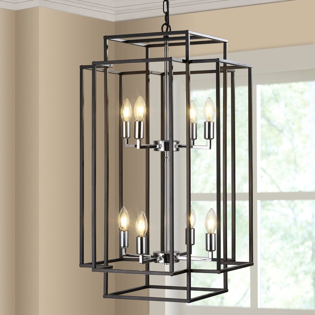 Black Geometric Foyer Chandelier