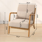 Leisure Chair with Solid Wood Armrest and Feet